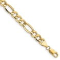 thumbnail image 1 of Auriga 14k Yellow Gold 7 inch 8.5mm Semi-Solid Figaro with Lobster Clasp Bracelet for Women, 1 of 4
