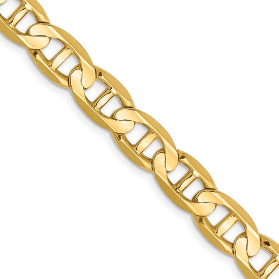 Auriga 14k Yellow Gold 7mm Anchor Chain Necklace 20 inch for Women
