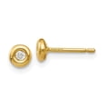 thumbnail image 1 of Auriga Fine Jewelry 14K Yellow Gold CZ Stud Earrings for Women(L- 4mm, W- 4mm), 1 of 5