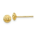 thumbnail image 1 of Auriga Fine Jewelry 14K Yellow Gold Circle Puff Stud Earrings for Women(L- 5mm, W- 5mm), 1 of 5