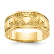 Auriga 14k Yellow Gold Claddagh Ring Size- 7 for Women