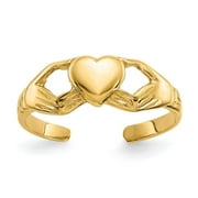 Auriga 14k Yellow Gold Claddagh Toe Ring for Women