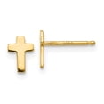 thumbnail image 1 of Auriga 14k Yellow Gold Cross Stud Earrings for Women(L- 6.49mm, W- 4.6mm), 1 of 5