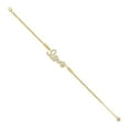thumbnail image 1 of Auriga 14k Yellow Gold Cubic-Zirconia Beaded Love Charm Bracelet for Women Size 8 Inches, 1 of 3