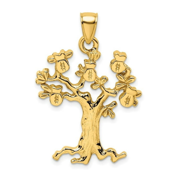 Auriga 14k Yellow Gold Cut-Out Money Tree Charm for Women