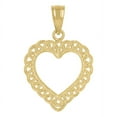 thumbnail image 1 of Auriga 14k Yellow Gold Diamond-Cut Heart Ht:21.4Mm Charm Pendant (L- 21.4mm, W- 14.5mm) for Women, 1 of 3