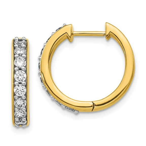Auriga 14k Yellow Gold Diamond Hinged Hoop Earrings for Women