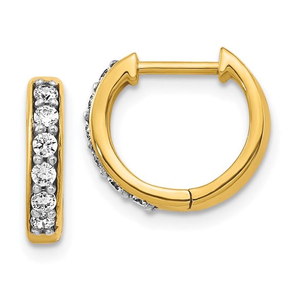 Auriga Fine Jewelry 14K Yellow Gold Diamond Hinged Hoop Earrings for Women