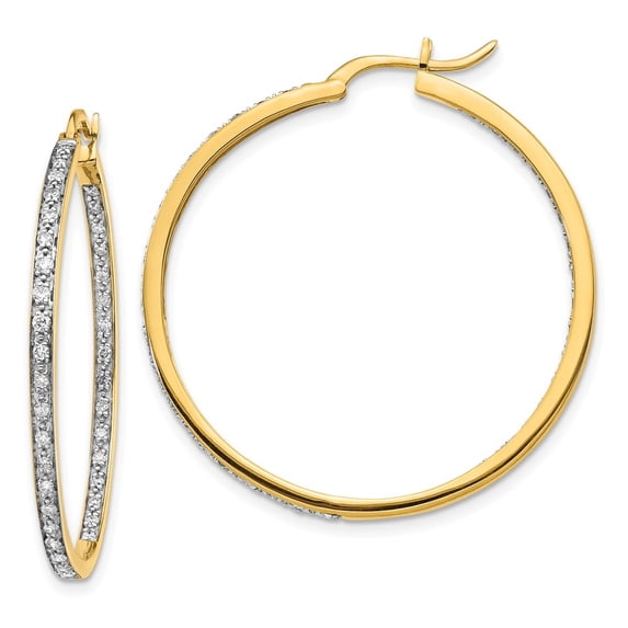 Auriga 14k Yellow Gold Diamond In/Out Hoop Earrings for Women