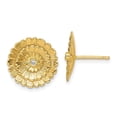 thumbnail image 1 of Auriga 14k Yellow Gold Diamond Layered Flower Stud Earrings for Women (L- 0.59 Inch, W- 0.59 Inch), 1 of 6