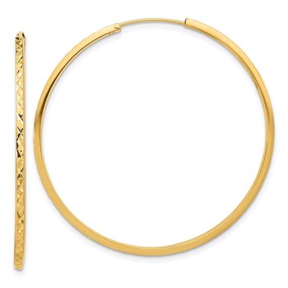 Auriga Fine Jewelry 14K Yellow Gold Diamond-cut Endless Hoop Earrings for Women