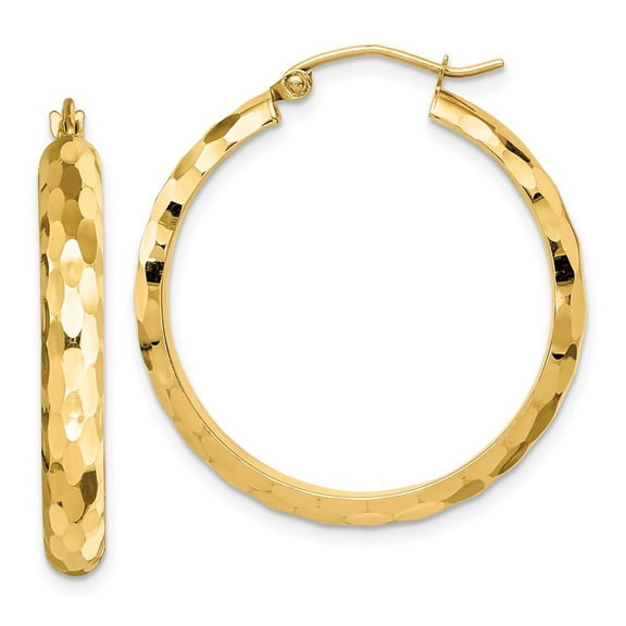 Auriga Fine Jewelry 14k Yellow Gold Diamond-cut Hoop Earrings for Women