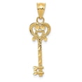 thumbnail image 1 of Auriga Fine Jewelry 14K Yellow Gold Diamond-cut Key Pendant for Women, 1 of 5