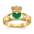 thumbnail image 1 of Auriga 14k Yellow Gold Enamel Claddagh Ring Size- 7 for Women, 1 of 6