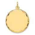 thumbnail image 1 of Auriga 14k Yellow Gold Etched .009 Gauge Round Disc Charm for Women(L- 28.6mm, W- 22.9mm), 1 of 3