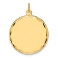 thumbnail image 1 of Auriga Fine Jewelry 14K Yellow Gold Etched .027 Gauge Round Disc Charm for Women (L- 28.6mm, W- 22.9mm), 1 of 4