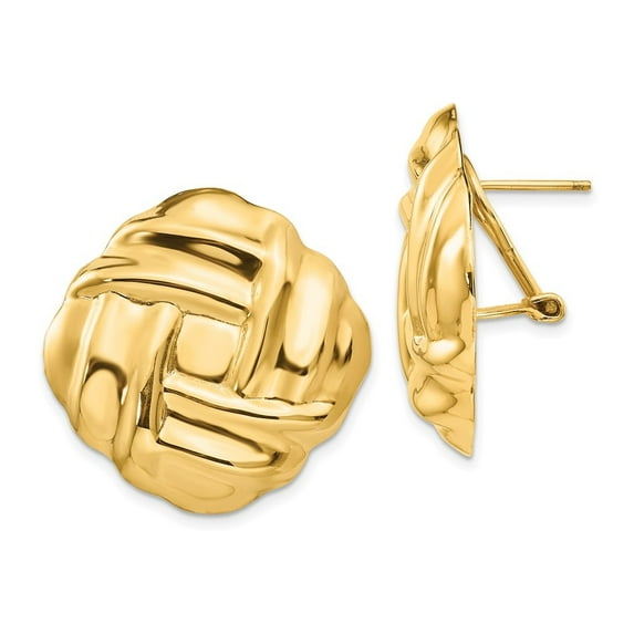 Auriga 14k Yellow Gold Fancy Stud Earrings for Women (Length-27mm, Width-27mm)