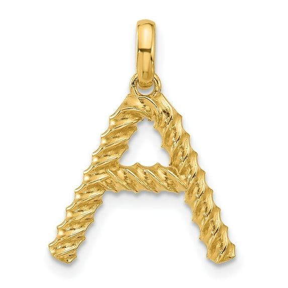 Auriga Fine Jewelry 14K Yellow Gold Fancy Twist Letter A Pendant for Women