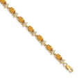 thumbnail image 1 of Auriga 14k Yellow Gold Floral Diamond and Citrine Bracelet 7inch for Women, 1 of 6