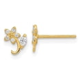 thumbnail image 1 of Auriga 14k Yellow Gold Flower CZ Stud Earrings for Women(L- 5.3mm, W- 5.3mm), 1 of 5