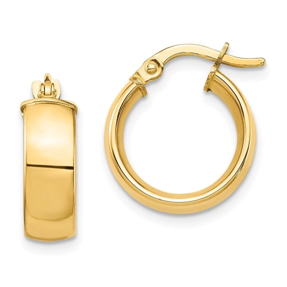 Auriga Fine Jewelry 14K Yellow Gold High Polished 5mm Hoop Earrings for Women
