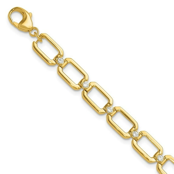 Auriga 14k Yellow Gold Lab Grown Diamond VS/SI DEF Link Bracelet 7inch for Women