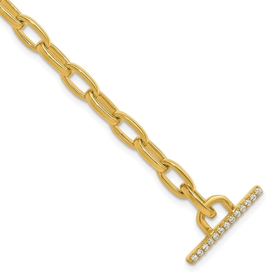Auriga 14k Yellow Gold Lab Grown Diamond VS/SI DEF Toggle Bracelet 7inch for Women