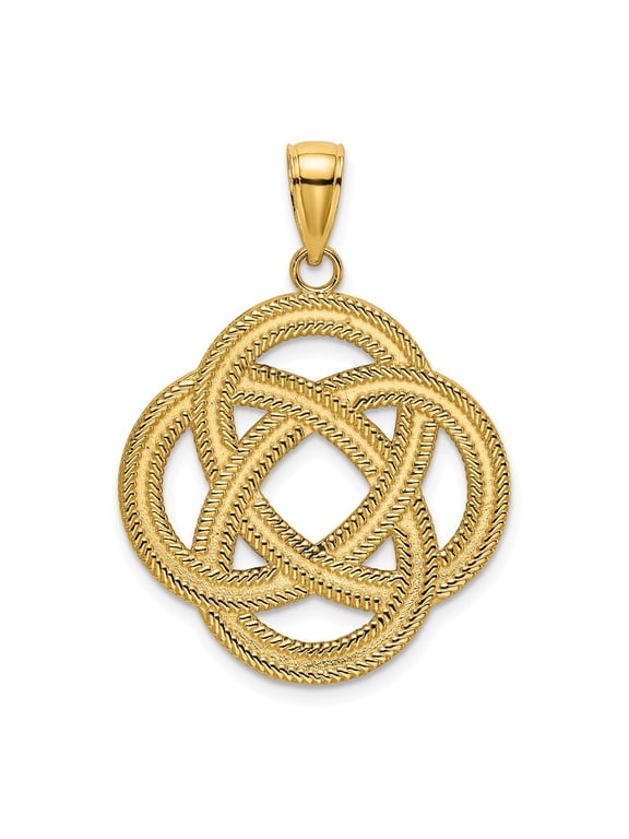 14k Yellow Gold Large Celtic Eternity Knot Circle Charm for Women