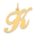 thumbnail image 1 of Auriga 14k Yellow Gold Large Script Letter K Initial Charm for Women, 1 of 5