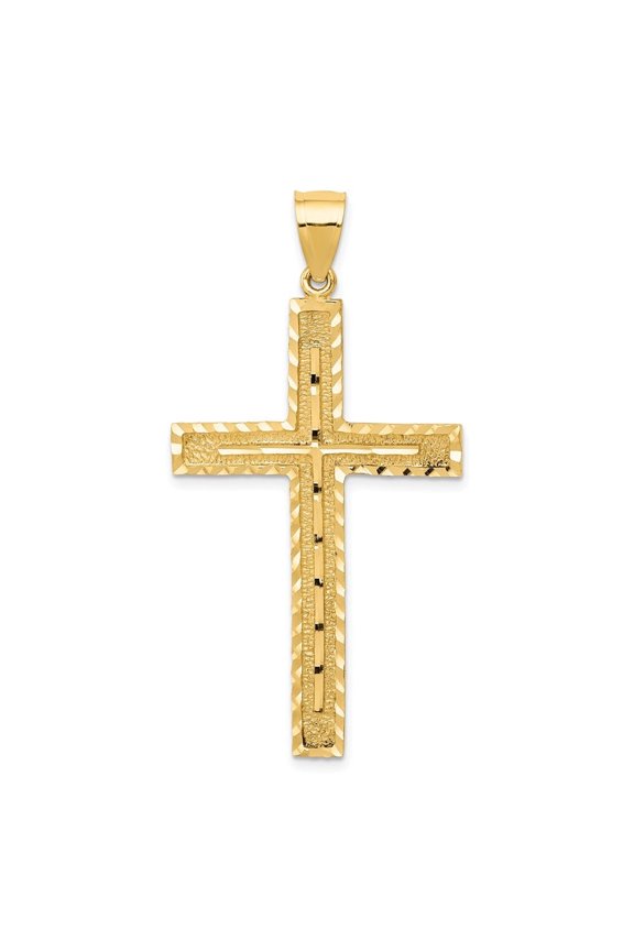 14k Yellow Gold Lighthouse W/ Wave Charm for Women (Length - 34.25 mm, Width - 16.5 mm)