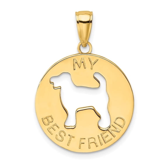 Auriga Fine Jewelry 14K Yellow Gold MY BEST FRIEND w/Dog Charm for Women