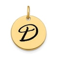 thumbnail image 1 of Auriga Fine Jewelry 14K Yellow Gold Polished Black Enamel Letter D Initial Disk Charm for Women (L-15.24 mm, W-15.24 mm), 1 of 5