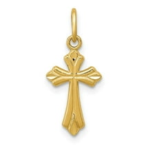 Auriga Fine Jewelry 14K Yellow Gold Polished Cross Charm for Women ...