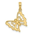 thumbnail image 1 of Auriga 14k Yellow Gold Polished Fancy Butterfly Charm for Women, 1 of 6