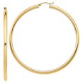 thumbnail image 1 of Auriga 14k Yellow Gold Polished Lightweight Round Tube Hoop Earrings for Women (L-71.5mm, W-70mm), 1 of 3