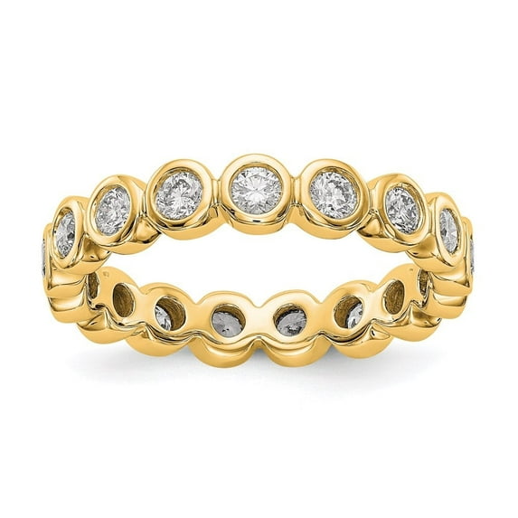 Auriga 14k Yellow Gold Polished Size 4 Bezel-set 1 carat Diamond Complete Eternity Band for Women