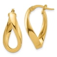 thumbnail image 1 of Auriga 14k Yellow Gold Polished Twisted Oval Hoop Earrings for Women (L-23.6mm, W-13.2mm), 1 of 3