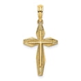thumbnail image 1 of Auriga Fine Jewelry 14K Yellow Gold Polished and Textured Cross Charm for Women (L - 31.75 mm, W - 15 mm), 1 of 6