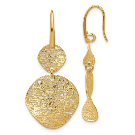 Auriga Fine Jewelry 14K Yellow Gold Dangle Earrings for Women (L- 1.65 inch, W- 0.78 inch)