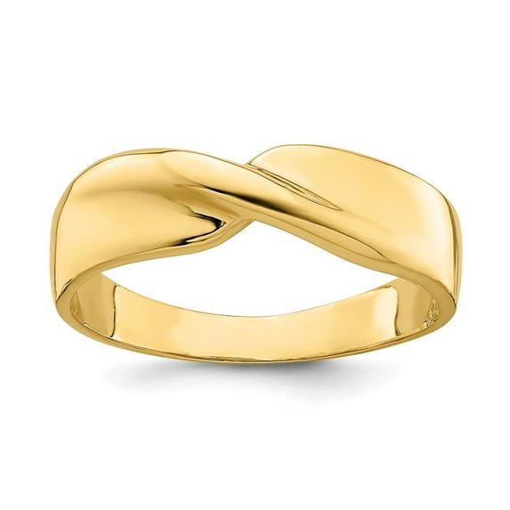 Auriga 14k Yellow Gold Single Ridge Ring Size- 6 for Women
