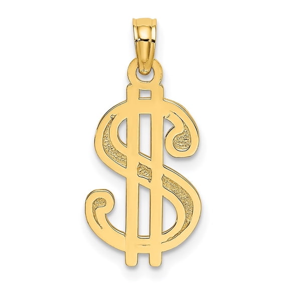 Auriga 14k Yellow Gold Textured Dollar Sign Charm for Women