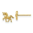 thumbnail image 1 of Auriga Fine Jewelry 14K Yellow Gold Unicorn Stud Earrings for Women (L- 6.5mm, W- 9mm), 1 of 4