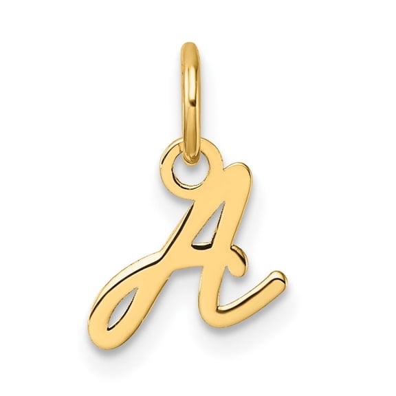 Auriga 14k Yellow Gold Uppercase Letter A Initial Charm for Women(L- 14.5mm)