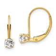 thumbnail image 1 of Auriga Fine Jewelry 14K Yellow Gold White Topaz Dangle - April Earrings for Women (L- 13mm, W- 4mm), 1 of 6