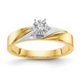 thumbnail image 1 of Auriga 14k Yellow Gold and Rhodium AA Quality 1/15 carat Diamond Trio Complete Engagement Ring for Women Size- 6, 1 of 6