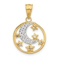 thumbnail image 1 of Auriga Fine Jewelry 14K Yellow Gold and White Rhodium D/C Moon and Stars Pendant for Women, 1 of 6