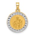 thumbnail image 1 of Auriga 14k Yellow Gold and White Rhodium Hollow Our Lady of Mt Carmel Medal for Women (L-21.9 mm, W-16.2 mm), 1 of 6