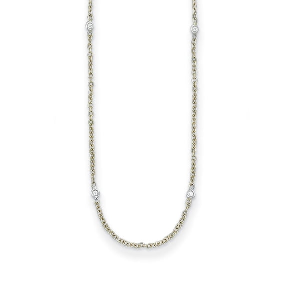 Auriga 18K Two-tone Gold Diamond Stations Chain Necklace for Women 20"