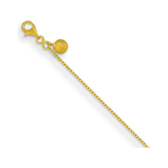 Auriga Fine Jewelry 22K Yellow Gold Polished 1.3 mm Solid Cable Chain Necklace for Women 16"