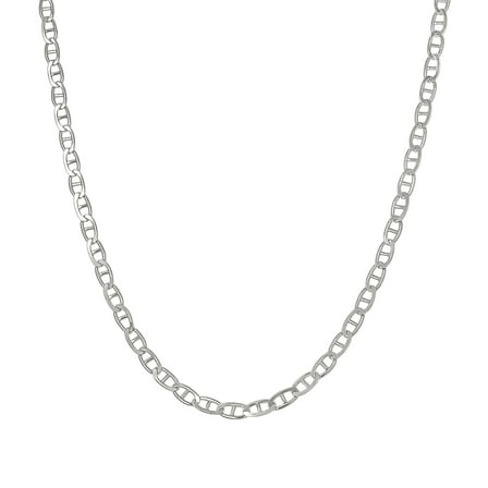 Auriga 2mm Solid Classic Mariner Chain Necklace 24" in 925 Sterling Silver